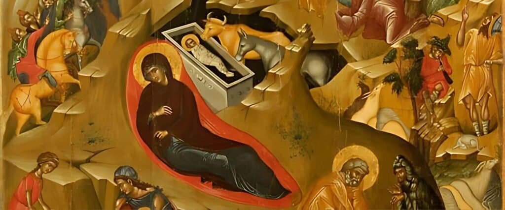 Icon of the birth of Christ