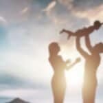 Orthodox Christian Family with Child in Evening Light