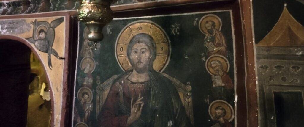 old traditional Byzantine Orthodox Christian Icon of Jesus Christ
