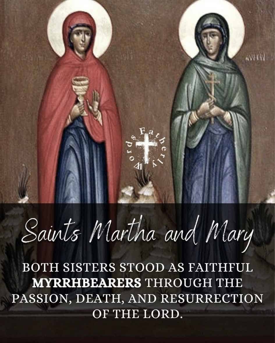 Myrrhbearers Martha and Mary - the sisters of Lazarus